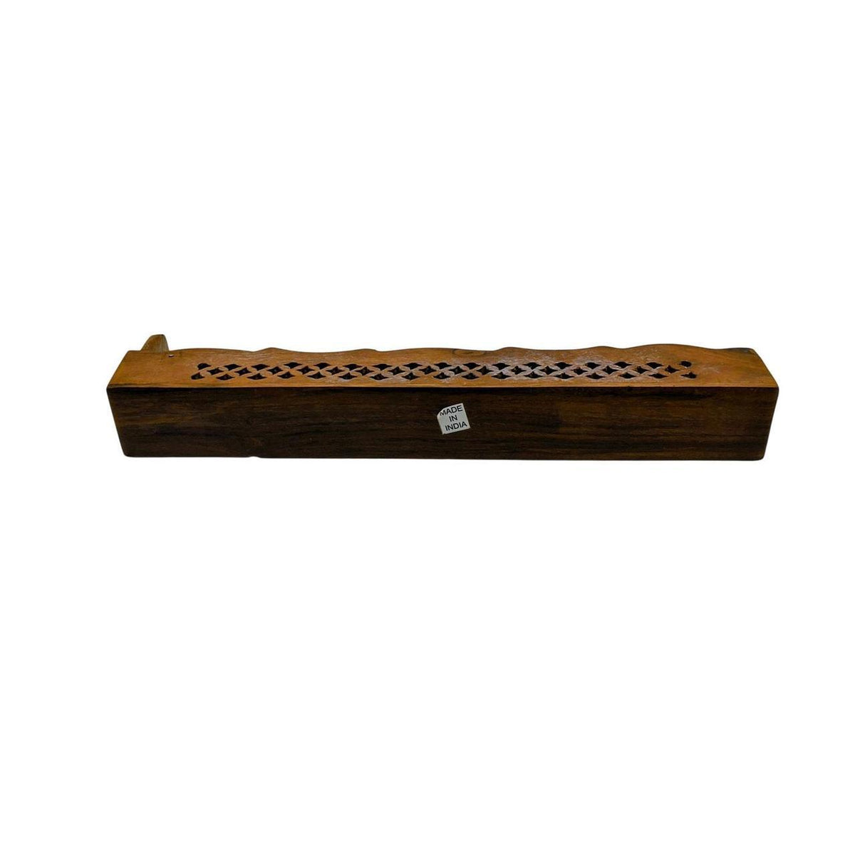 Hand-Carved Wooden Incense Box with Moon and Star Design - Flip-Top Holder for - Danisak