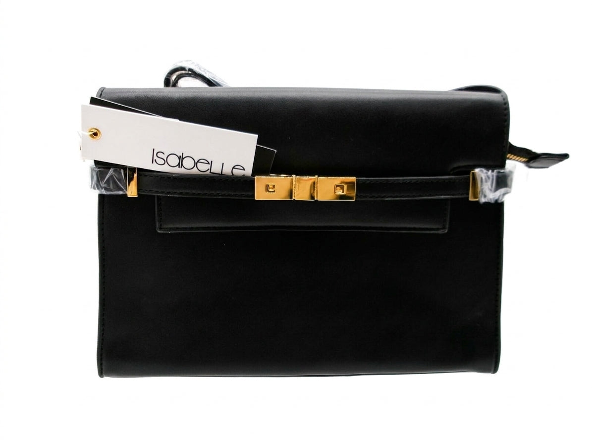 Isabelle Black Structured Top Handle Shoulder Bag