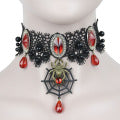 Free Shipping $8.99 "Crystal Alloy on Lace Goth Punk" Necklace