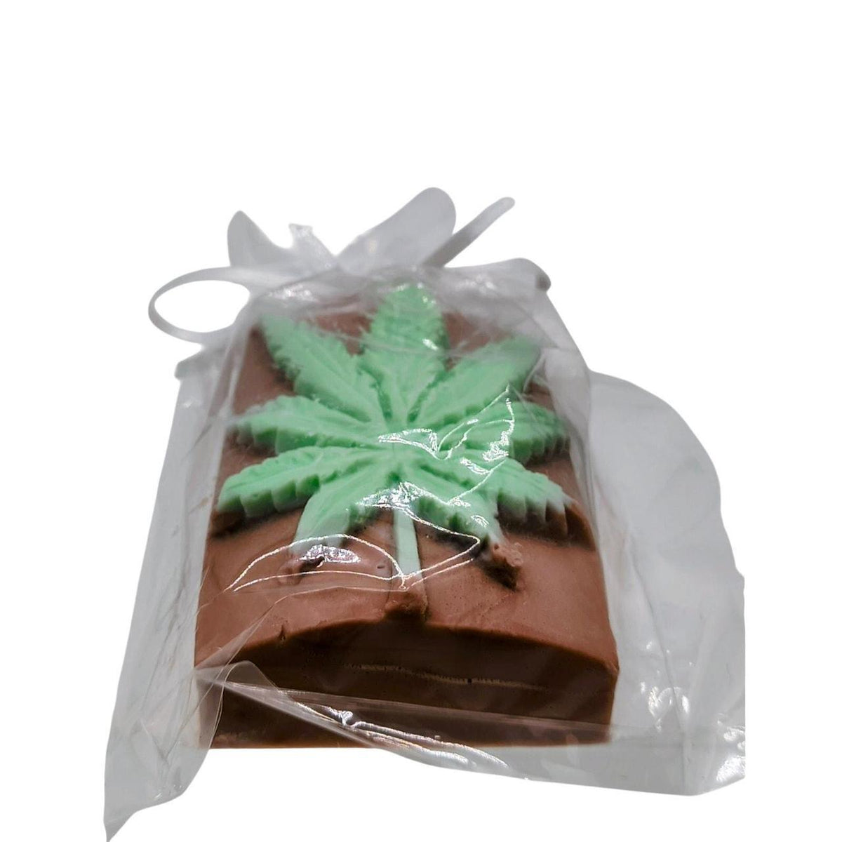 Handmade Lemon Verbena Glycerin Soap Bar with Green Leaf Design, 4oz - Danisak