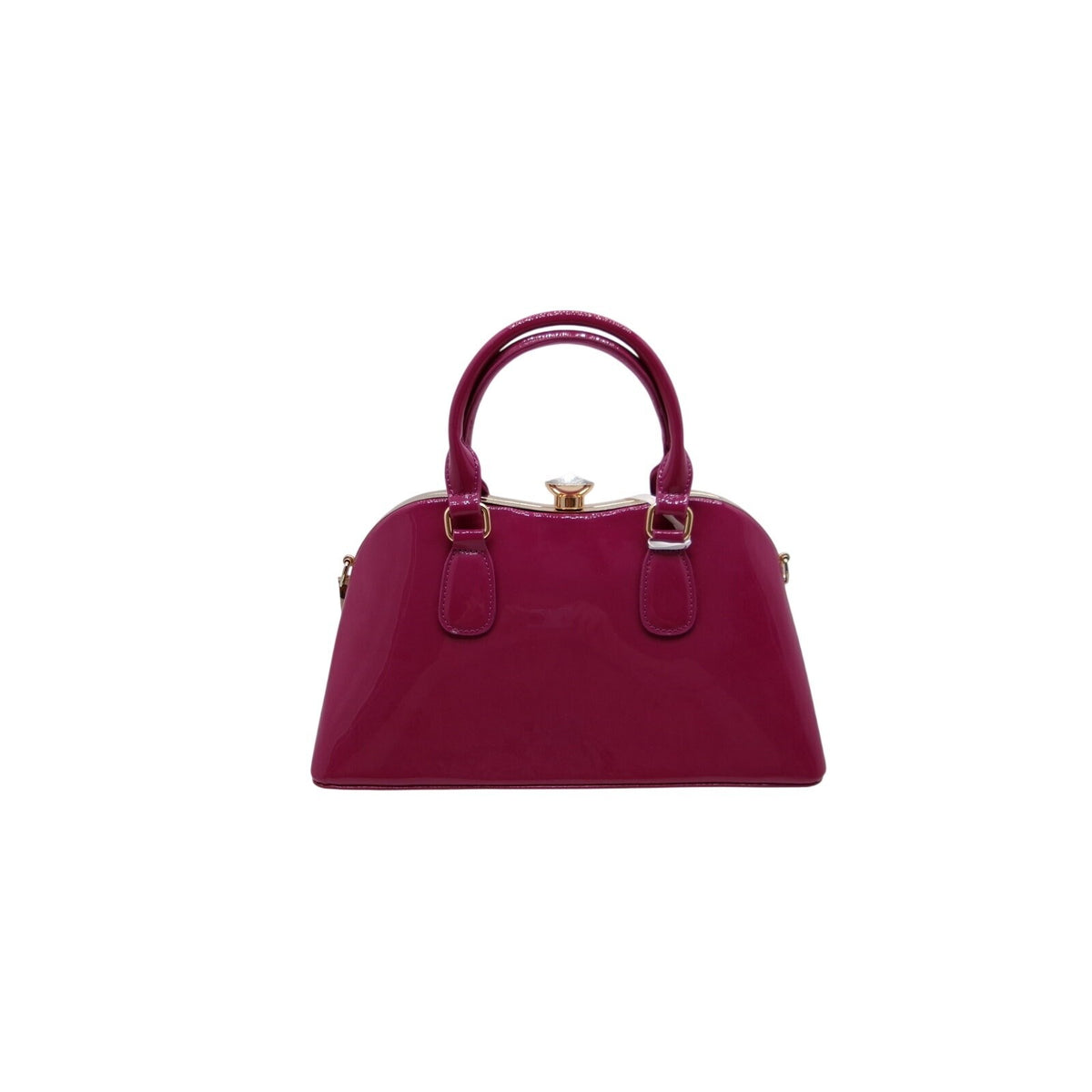 La Terre Plum Patent-Look Top Handle Satchel
