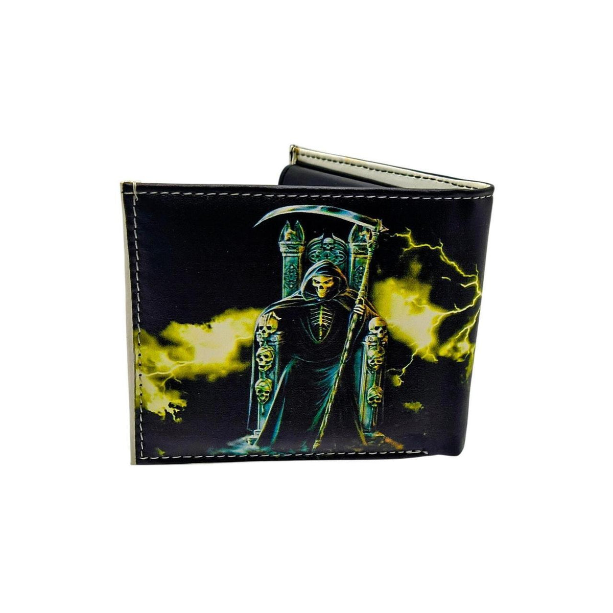 Unbranded Men's Vegan Leather Wallet with Grim Reaper Design, Gift Boxed - Danisak