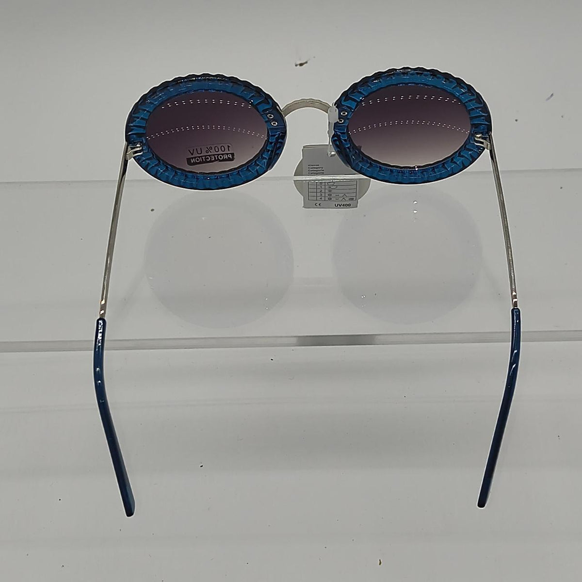 #151    Blue round sunglasses with silver accents #retro #summer - Danisak