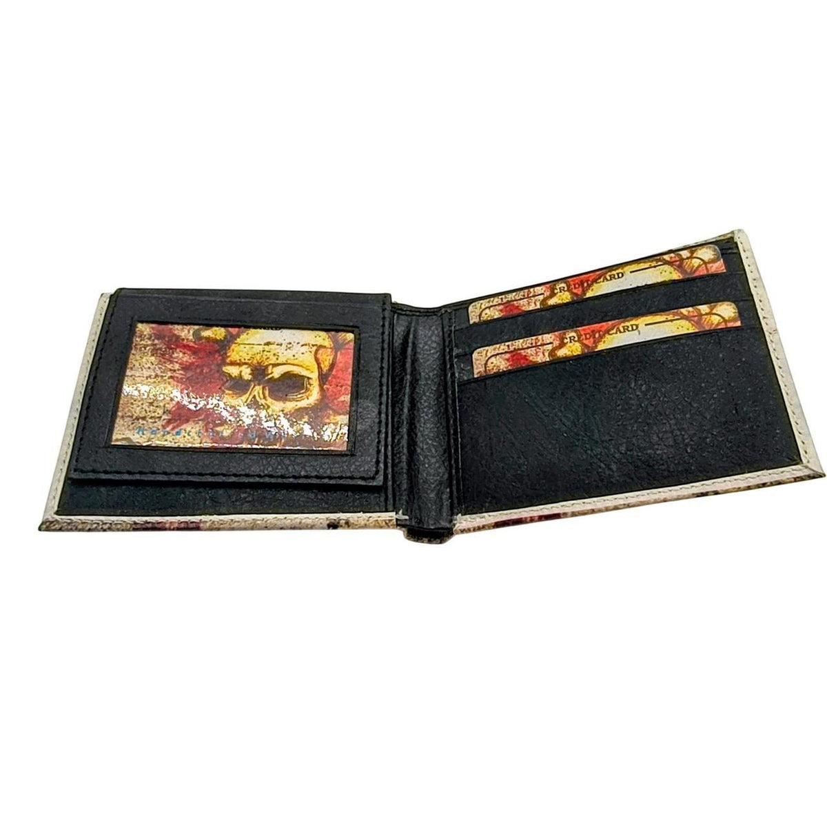 Unbranded Vegan Leather Skull Print Wallet in Gift Box - Danisak