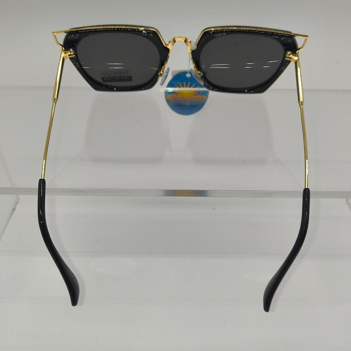 Black & gold sunglasses with gold accents - Danisak
