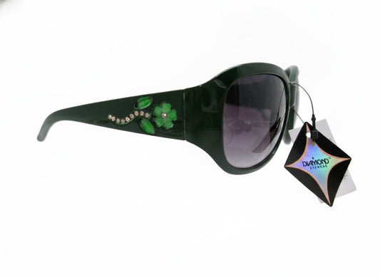 703 Diamond Eyewear Women's Green Floral Embellished Sunglasses - Danisak