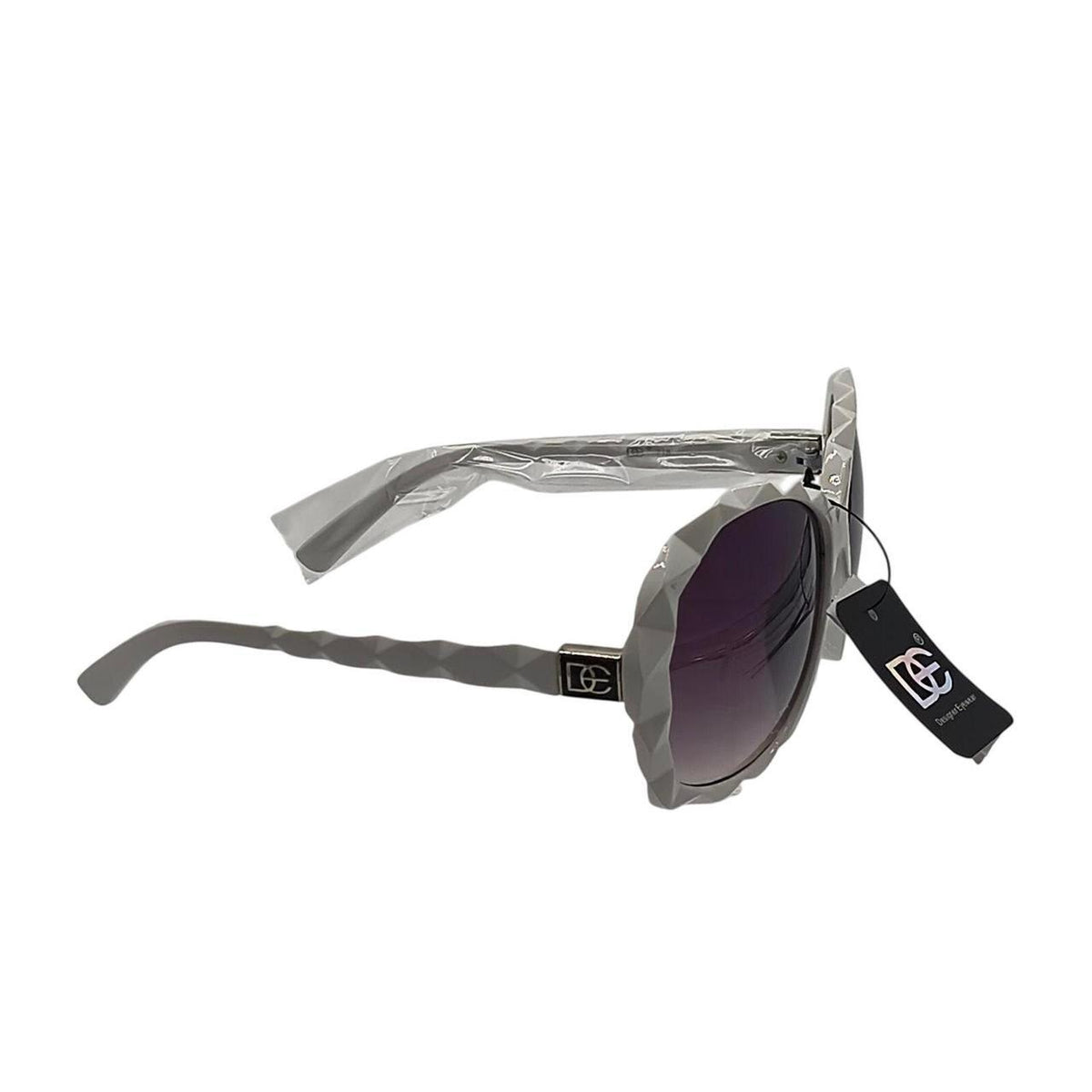 404 White geometric sunglasses with purple gradient lenses - Danisak