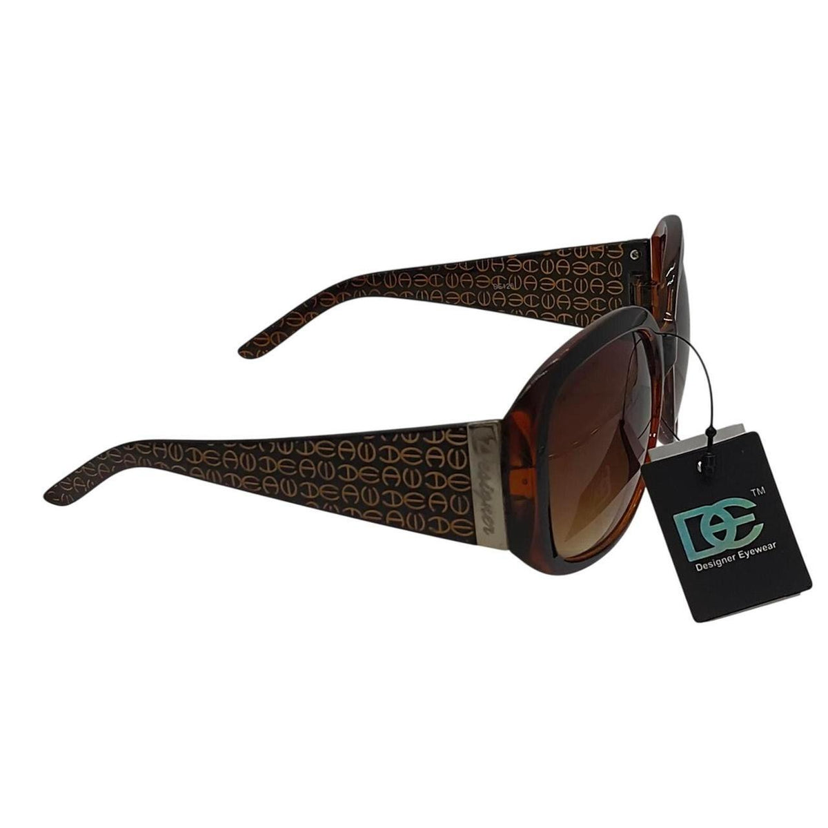 . Brown and black sunglasses with repeating 'DEAD' text pattern - Danisak