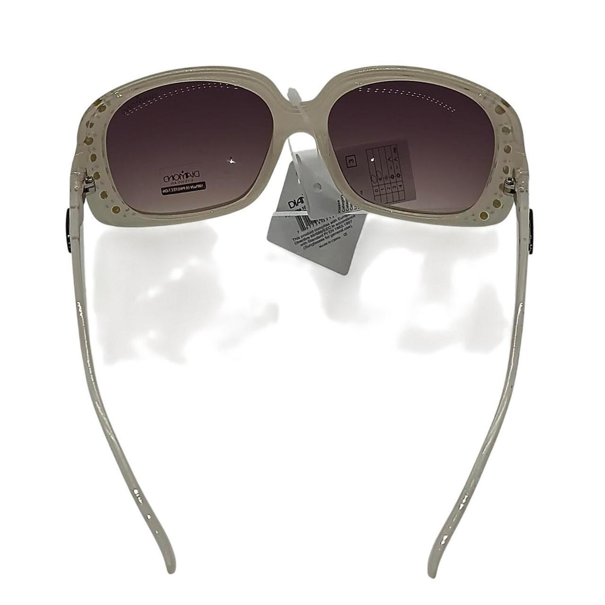.  Diamond Eyewear white sunglasses with rhinestones - Danisak