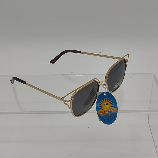 #139    Gold metal frame sunglasses with dark gray lenses #metal #gold - Danisak
