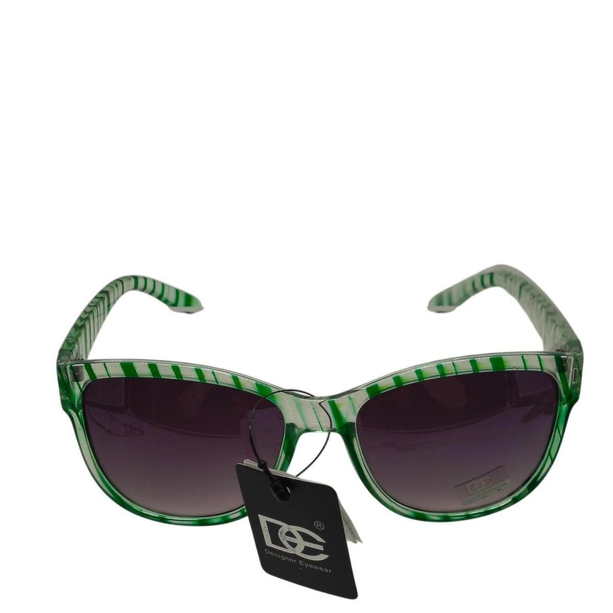 605 Green and white striped sunglasses with a retro vibe - Danisak