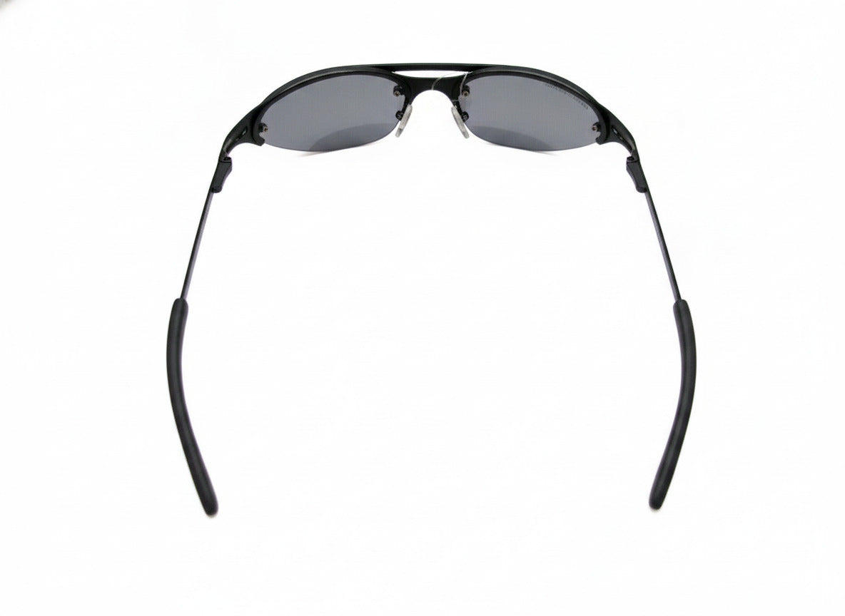 721  X Sportz Black Rimless Oval Sunglasses with Gray Lenses - Danisak