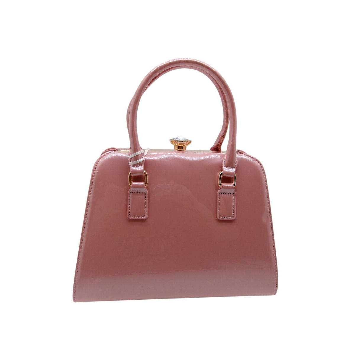 La Terre Mauve Pink Patent Leather Top Handle Bag
