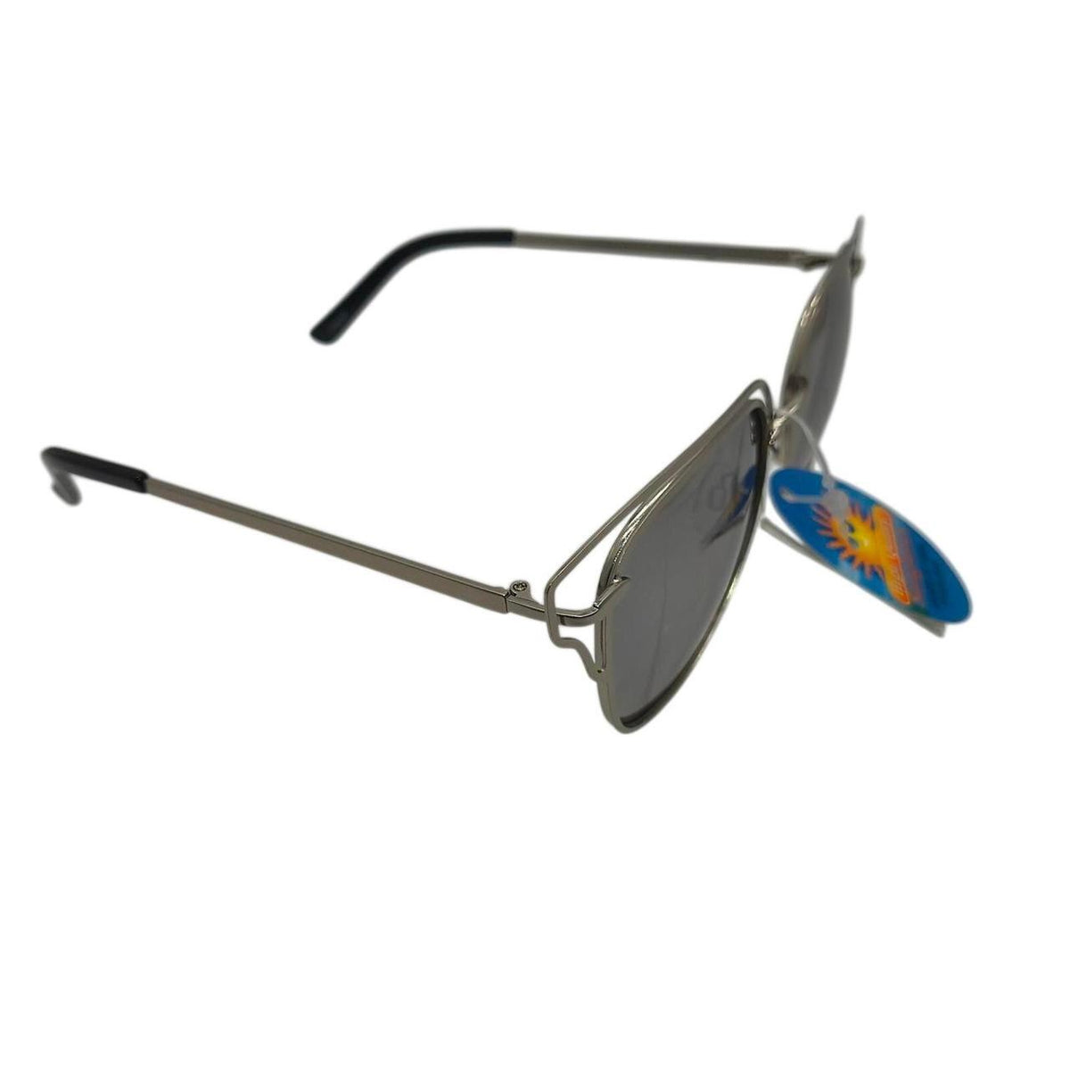 Silver metal frame sunglasses with gray lenses - Danisak