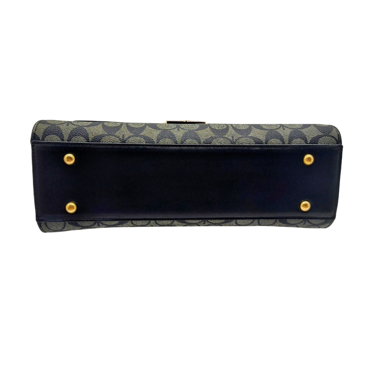 2-in-1 Black Monogram Satchel and Matching Wallet Set with Gold-Tone Push Lock