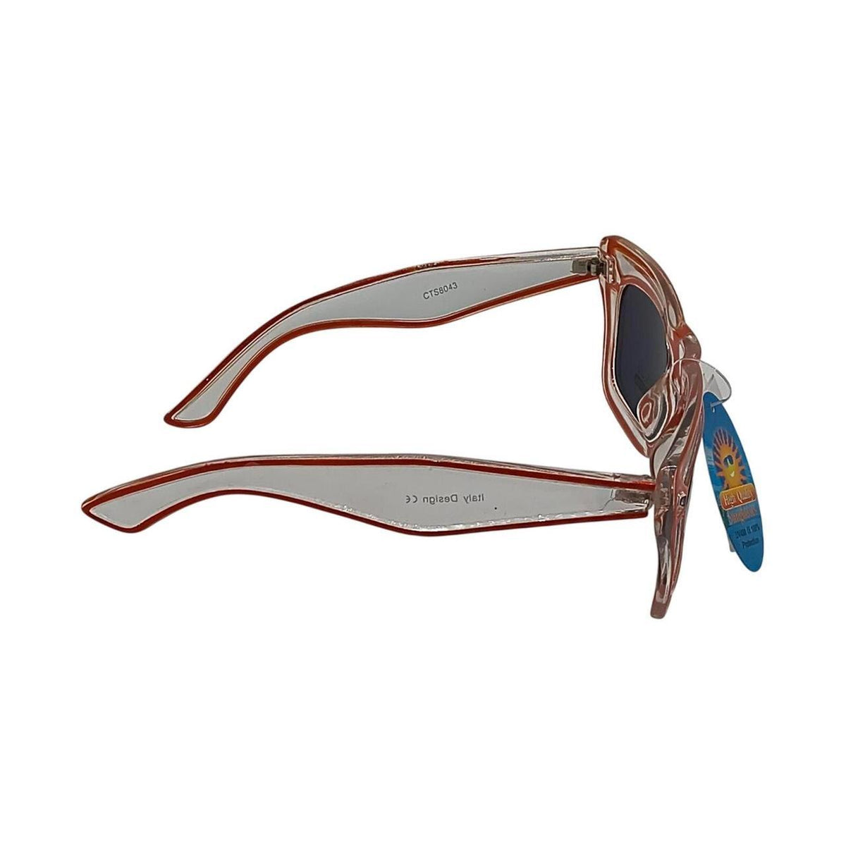 Orange and clear sunglasses with blue lenses - Danisak