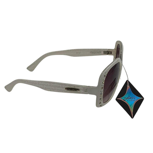 .  Diamond Eyewear white sunglasses with rhinestones - Danisak