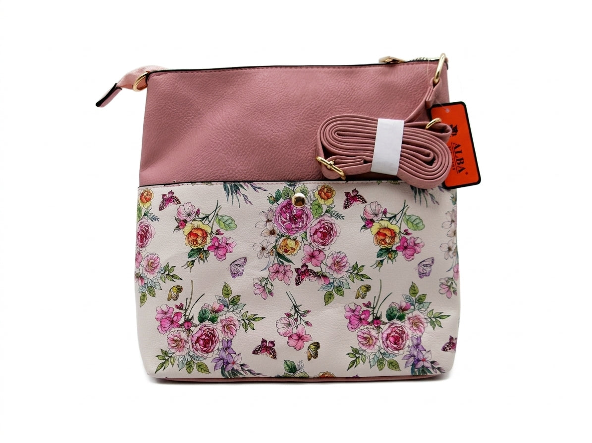 ALBA Floral Print Crossbody Bag with Matching Pouches