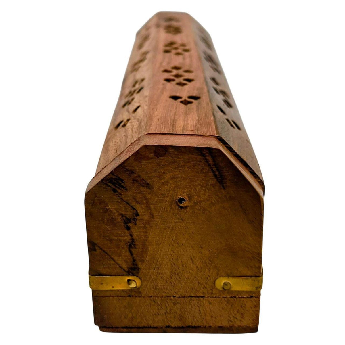 Hand-Carved Wooden Incense Burner Box with Yin Yang Design - Fits Sticks and Con - Danisak