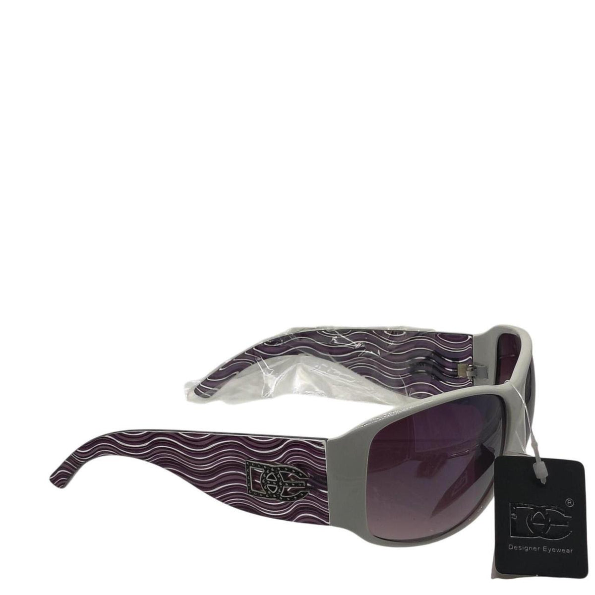 653 White/purple sunglasses with purple wavy stripes - Danisak