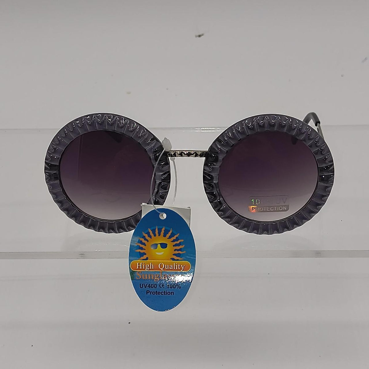 #152     Black round sunglasses with scalloped edges #retro - Danisak