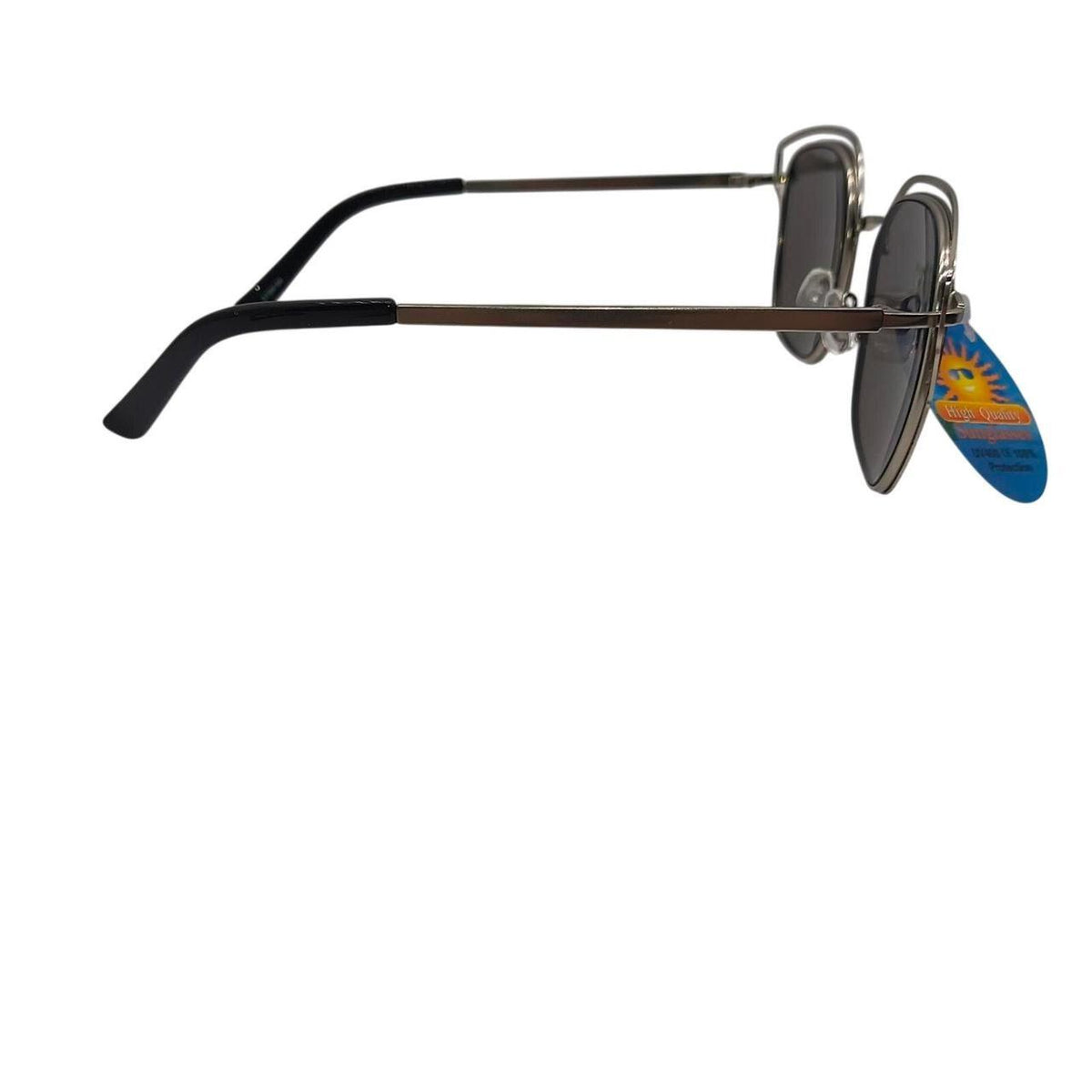 Silver metal frame sunglasses with gray lenses - Danisak