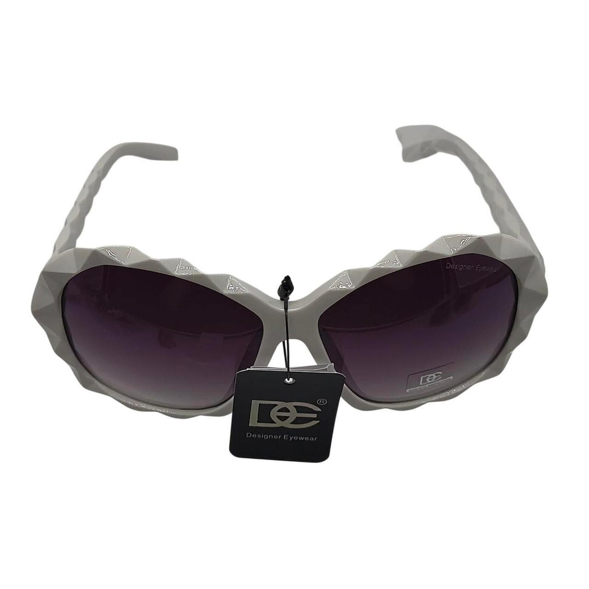 404 White geometric sunglasses with purple gradient lenses - Danisak