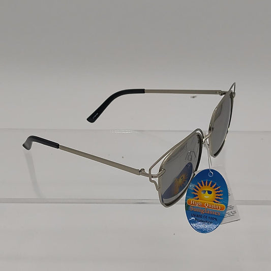 #132    Silver metal frame sunglasses with gray lenses #metal #retro - Danisak