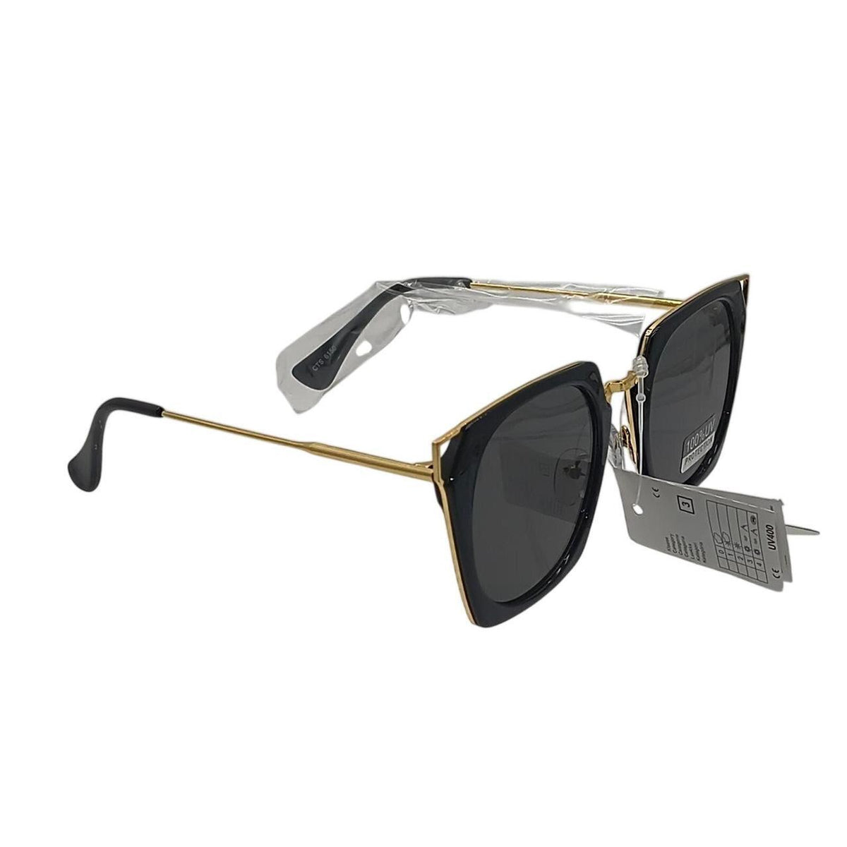 322 Black/gold square sunglasses with gold accents - Danisak