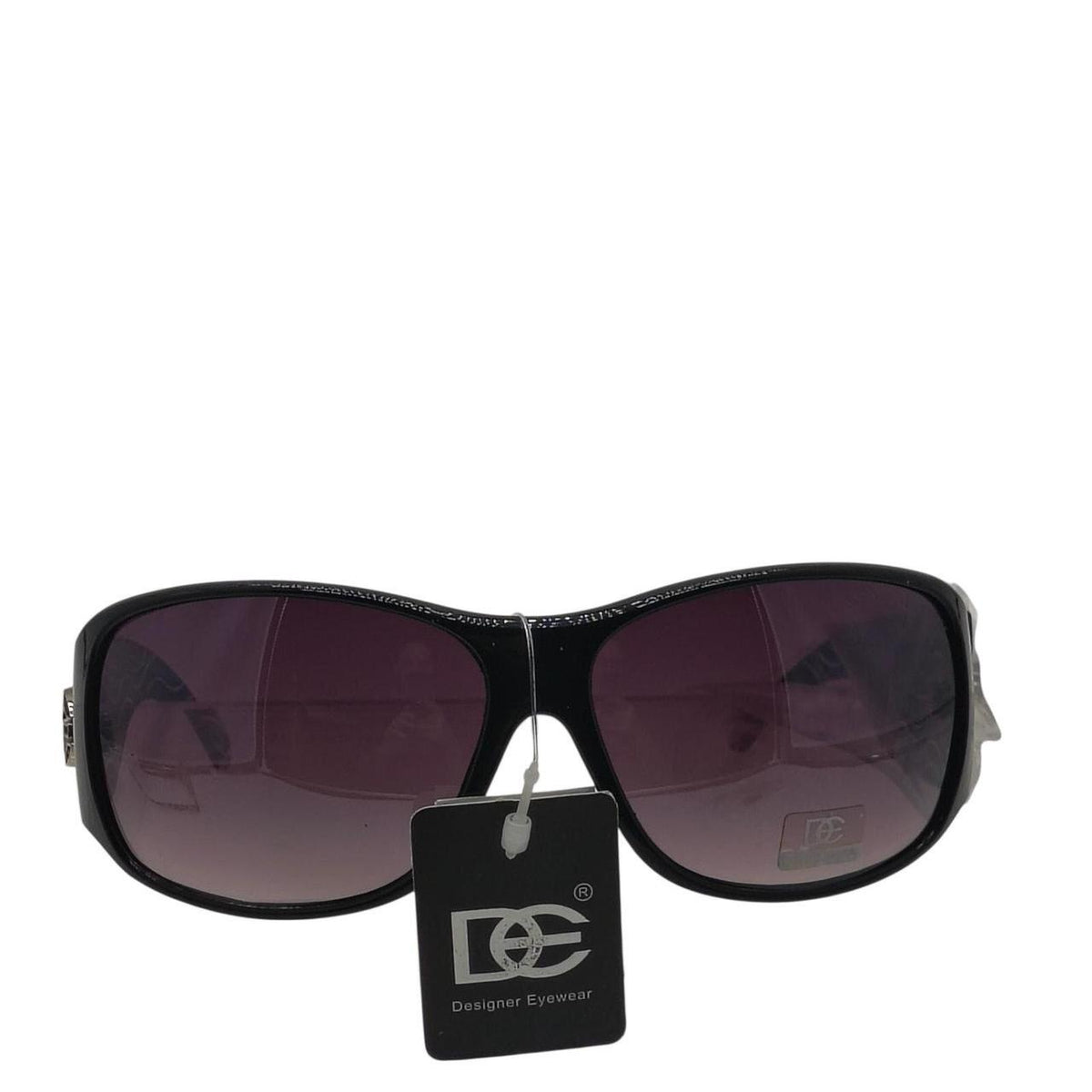 655 Black & white wavy line sunglasses with purple lenses - Danisak