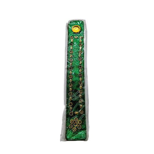 Green Lacquer and Rhinestone Incense Burner Holder - 11 Inch, New with Tags - Danisak