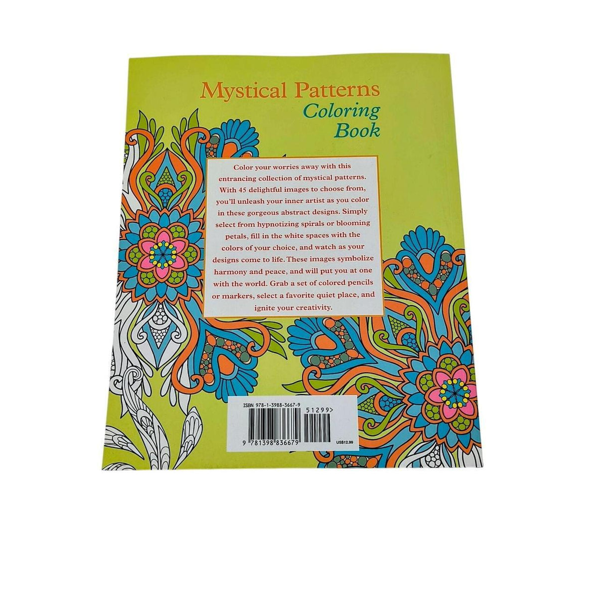 Mystical Patterns Coloring Book with 45 Unique Designs for Relaxation and Mind-C - Danisak