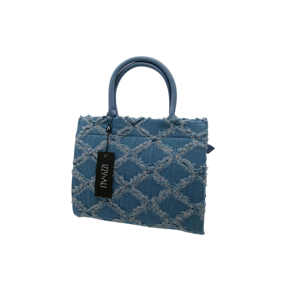 Izzy & Ali Blue Denim Quilted Top Handle Bag