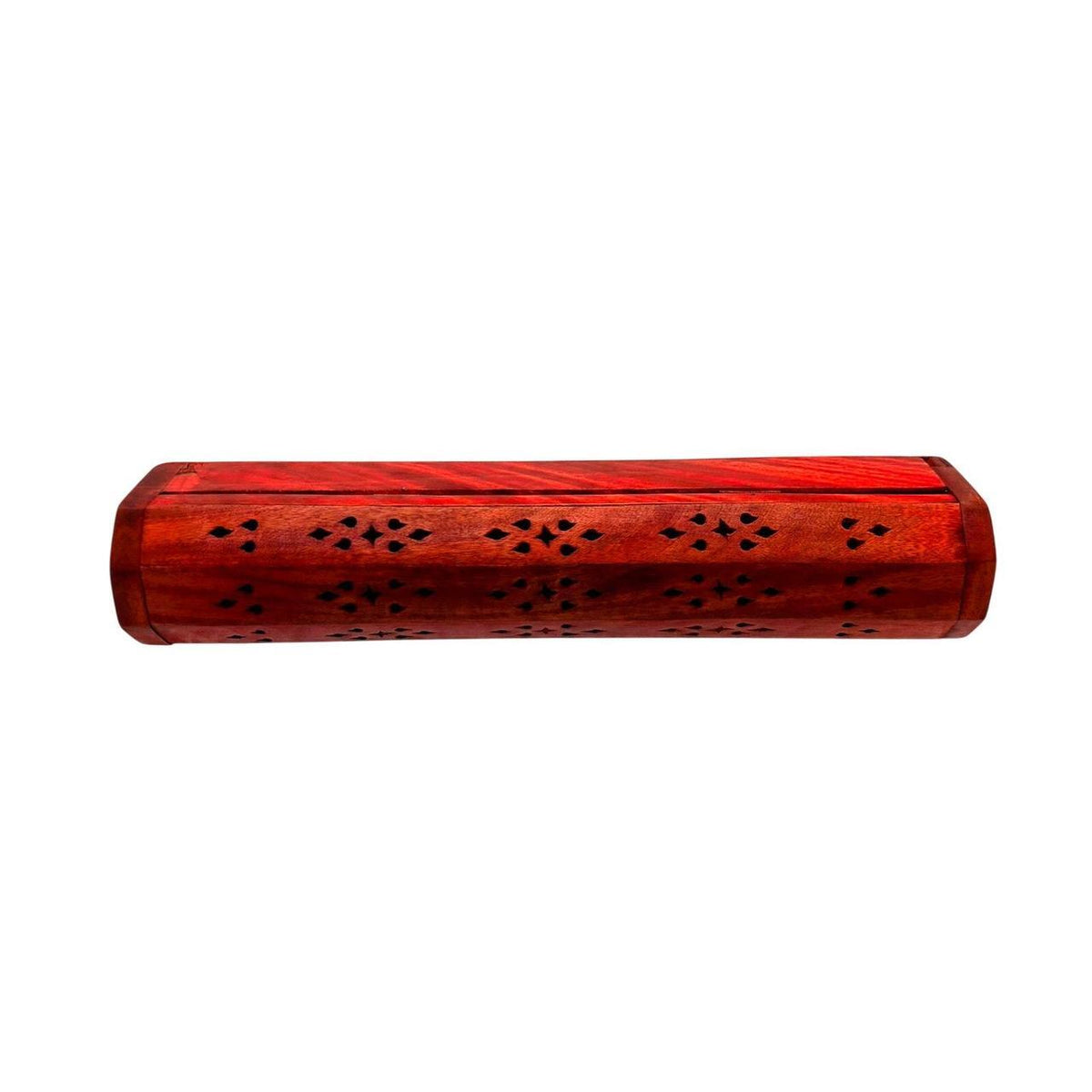 Hand-Carved Red Wood Incense Burner Box for Sticks and Cones - Elegant Bohemian - Danisak