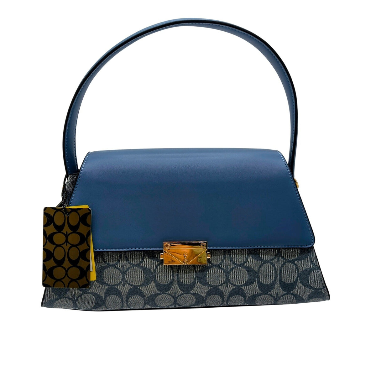Blue 2-in-1 Monogram Satchel and Matching Wallet Set