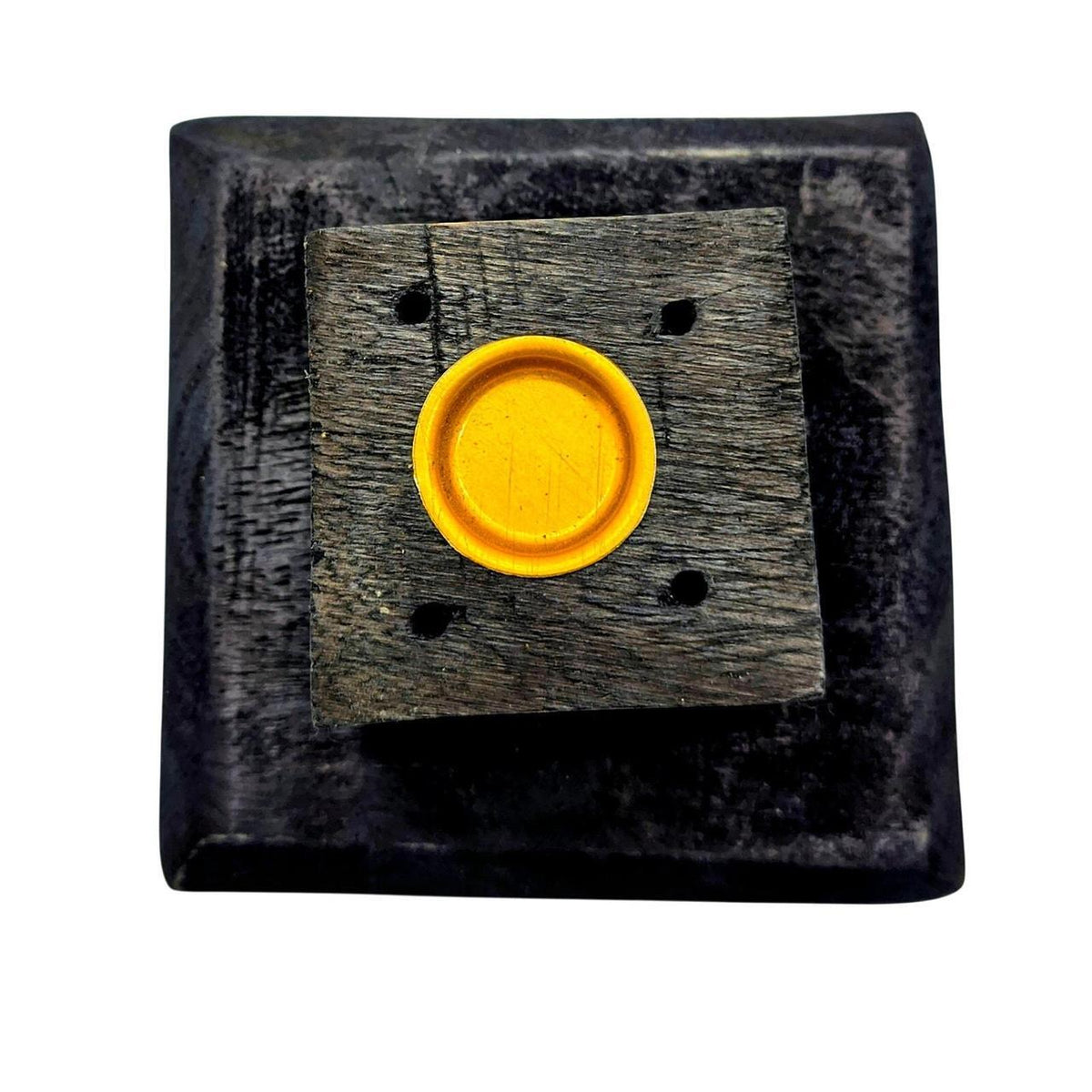 Hand-Carved Black Wooden Incense Tower with Pentacle Design - 11 Inch Aromatic S - Danisak