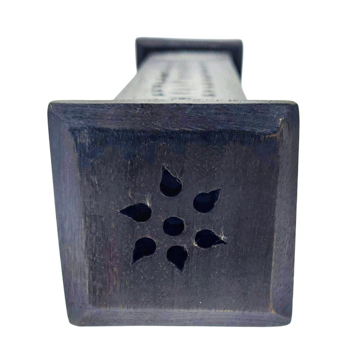 Hand-Carved Black Wooden Incense Tower with Pentacle Design - 11 Inch Aromatic S - Danisak