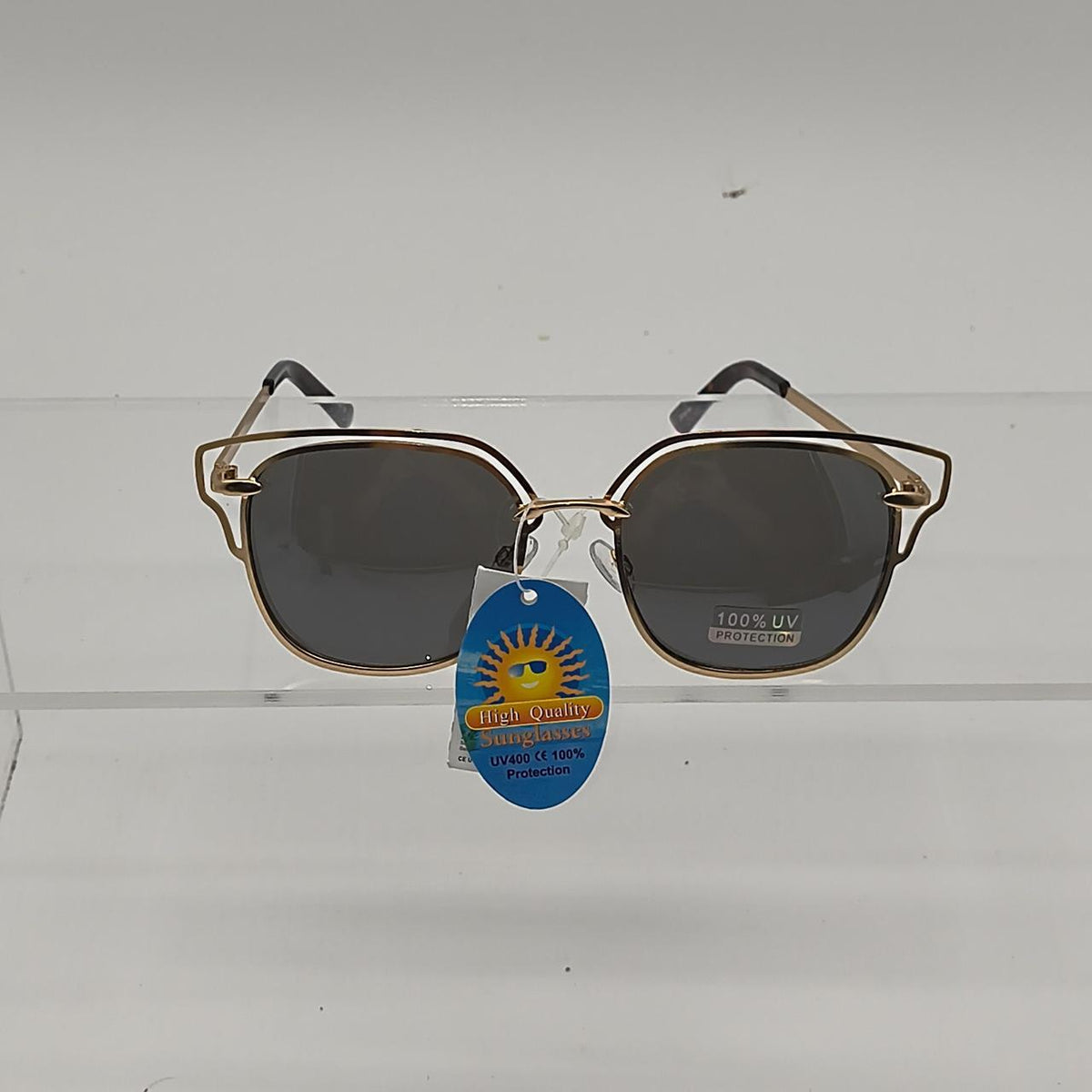 #139    Gold metal frame sunglasses with dark gray lenses #metal #gold - Danisak