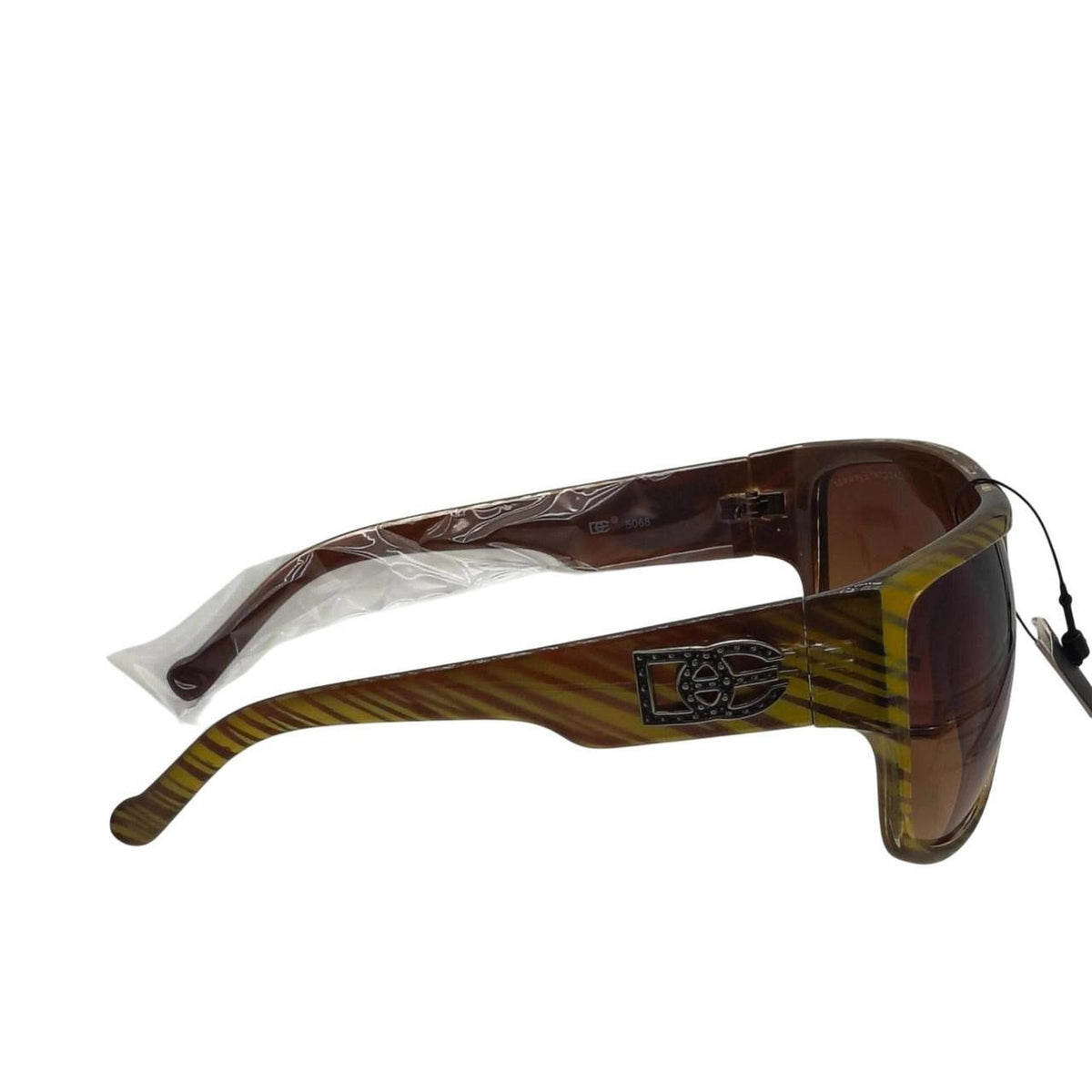 632 Designer Eyewear sunglasses with yellow and brown striped pattern - Danisak