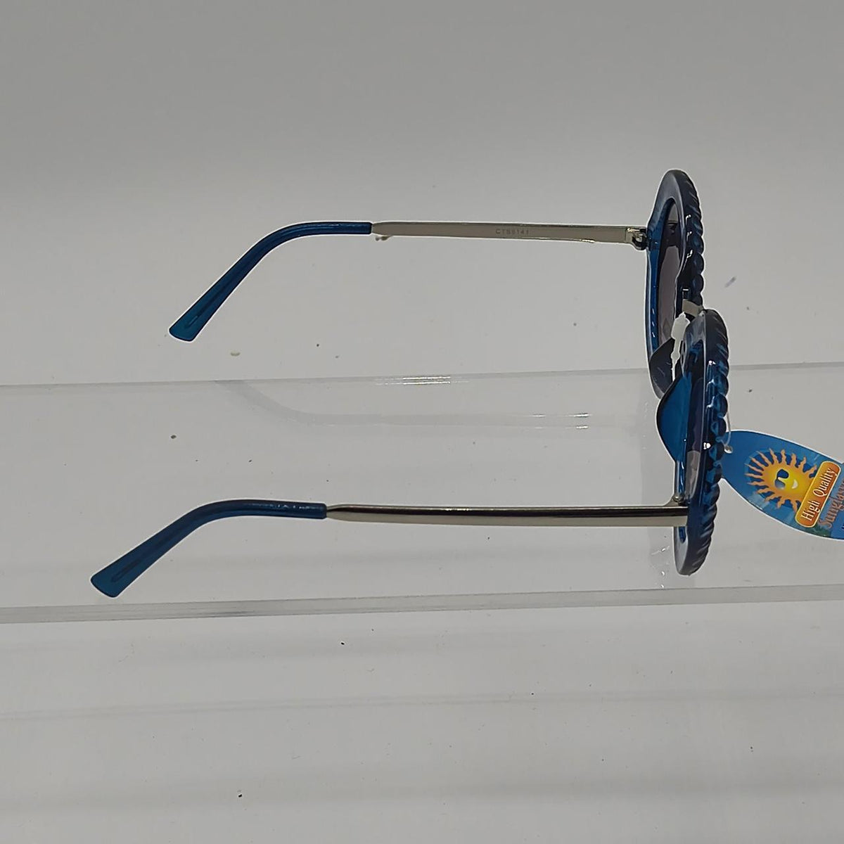 #151    Blue round sunglasses with silver accents #retro #summer - Danisak