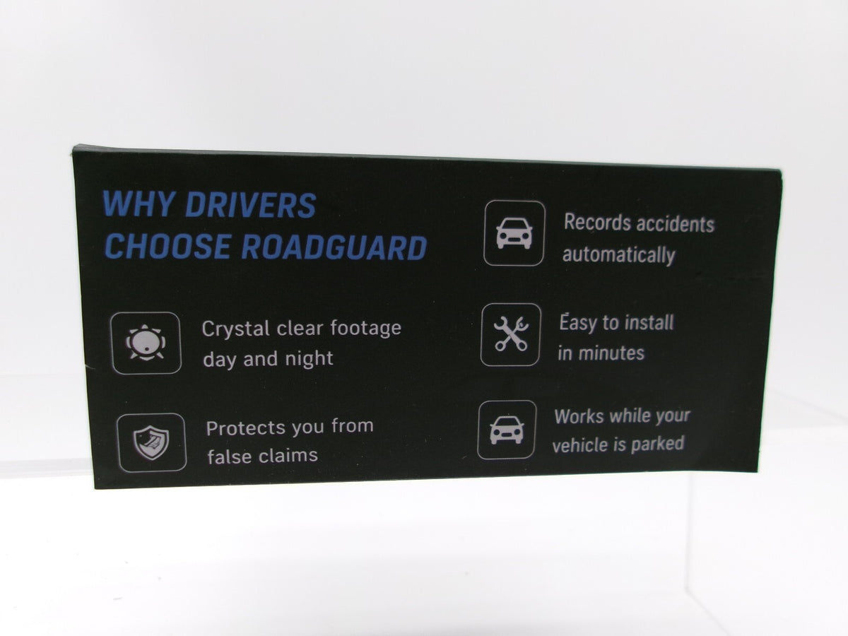 RoadGuard 3-Channel Dash Camera with Front, Cabin, and Rear Cameras - 1080P Full