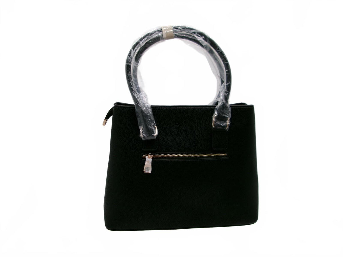 ROSANI Black Structured Top Handle Satchel Bag