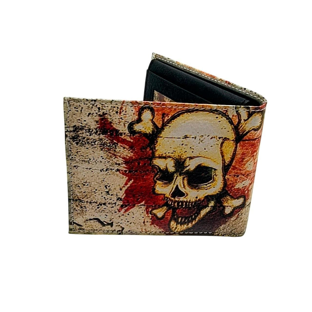 Unbranded Vegan Leather Skull Print Wallet in Gift Box - Danisak