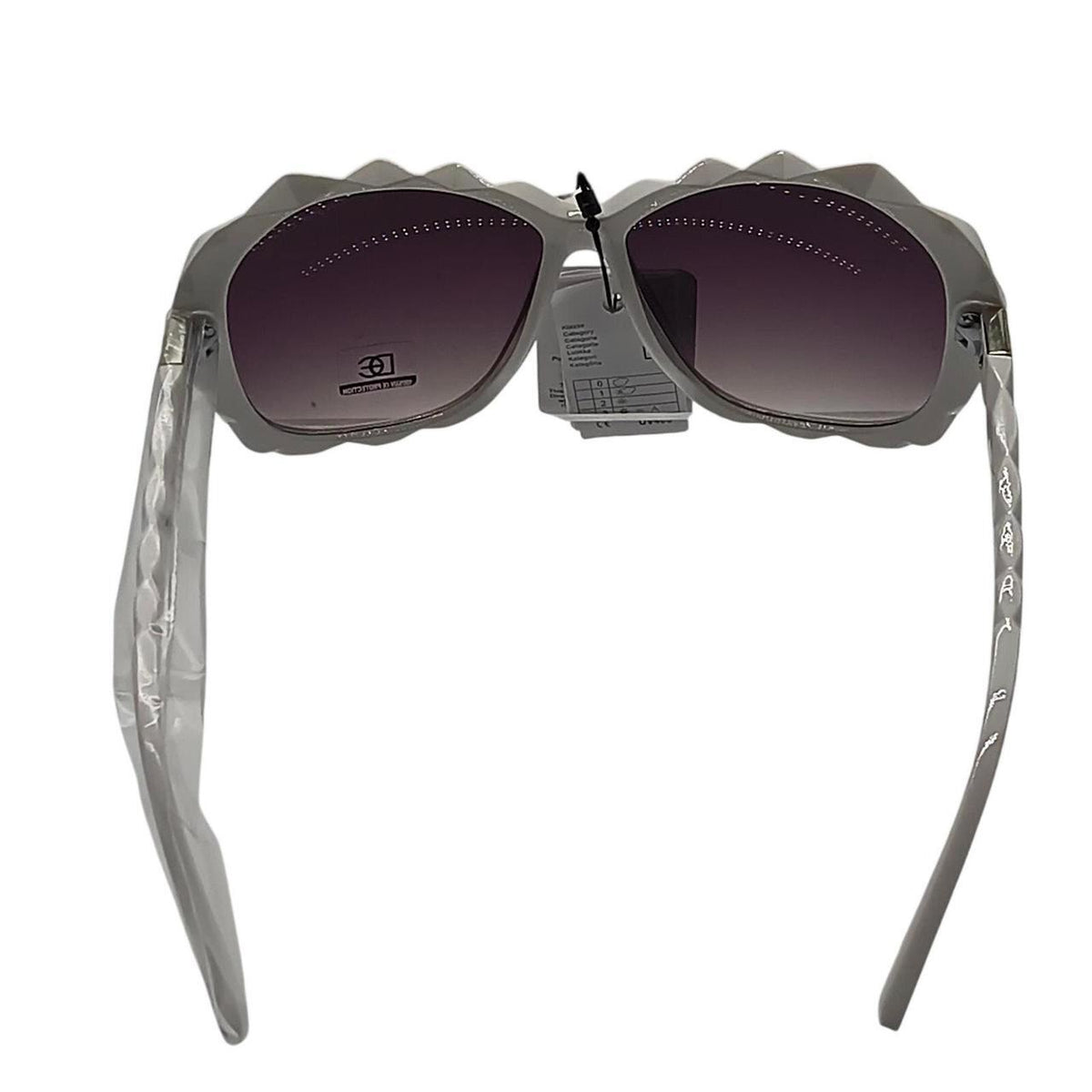 404 White geometric sunglasses with purple gradient lenses - Danisak