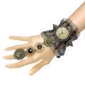 Free Shipping $8.99 "Gear Ring Stones Black Lace One Piece" Bracelet Goth Punk