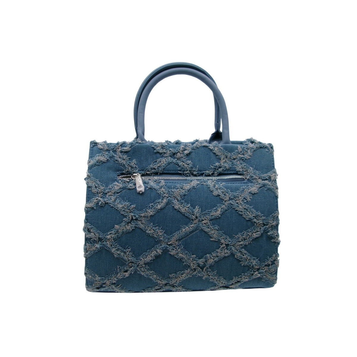 Izzy & Ali Blue Denim Quilted Top Handle Bag