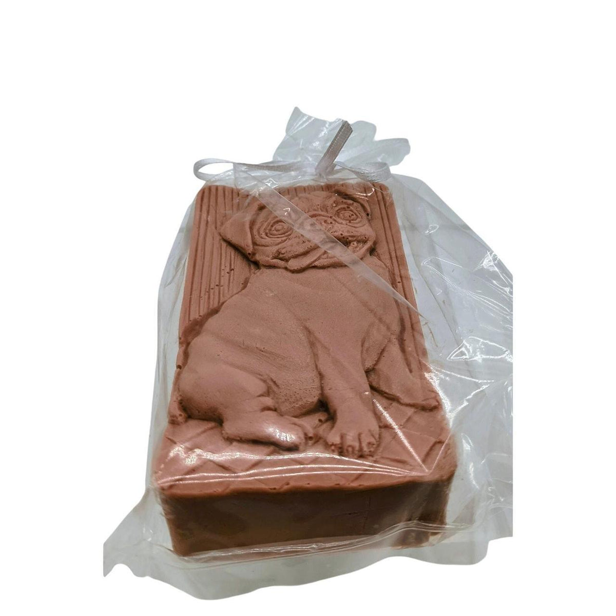 Plunk Soap Co. Mahogany and Teakwood Scented Pug Glycerin Soap Bar, 4 oz, Tan - Danisak