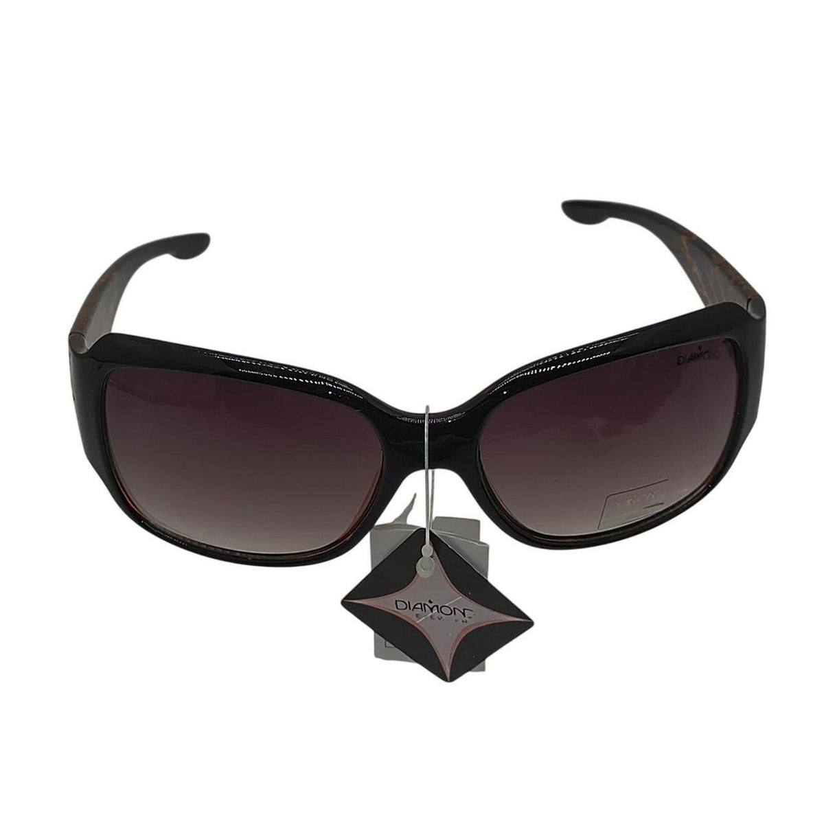 Diamond Eyewear sunglasses with gold branch-like design and rhinestones