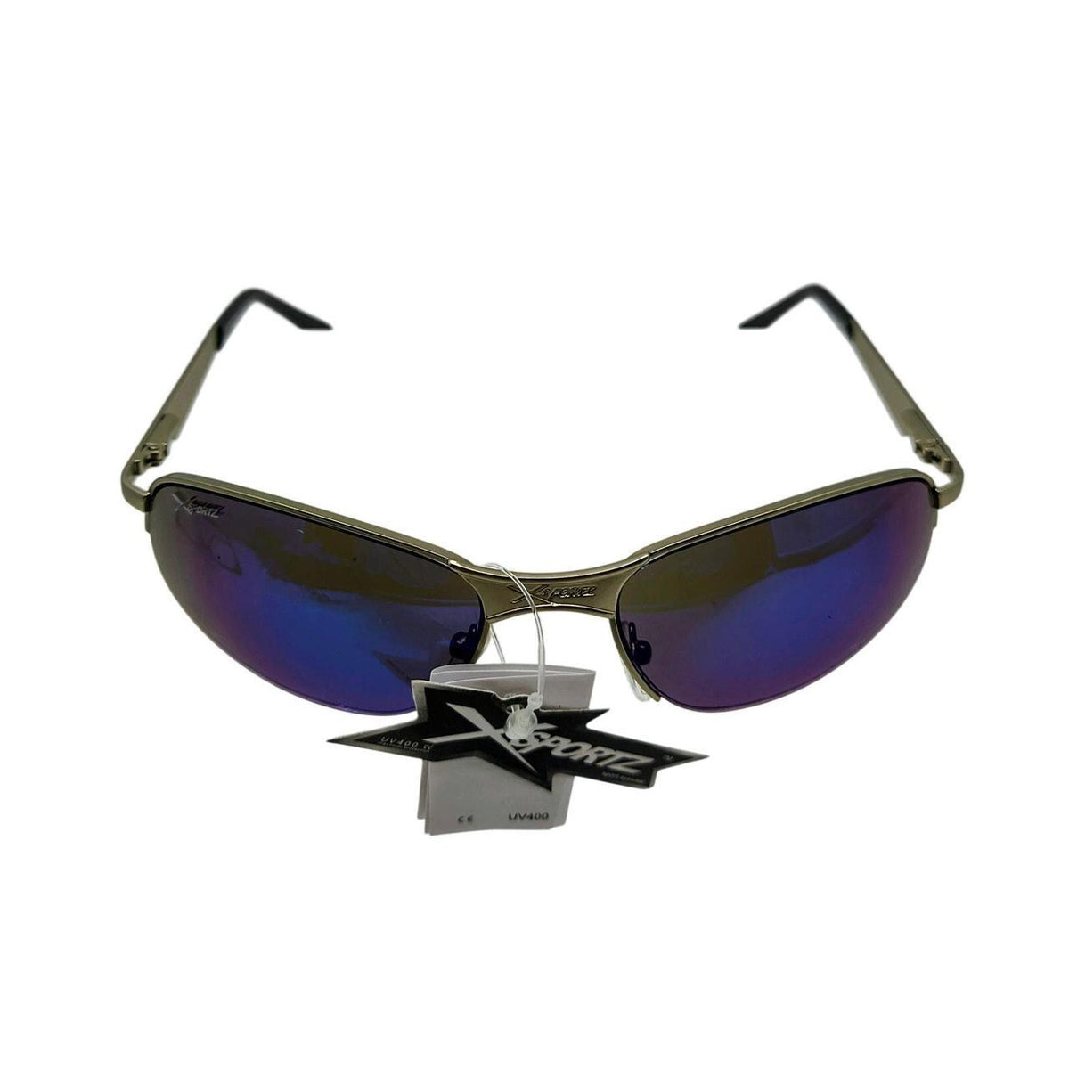 446 Xsportz silver sunglasses with blue Vivo mirrored lenses - Danisak