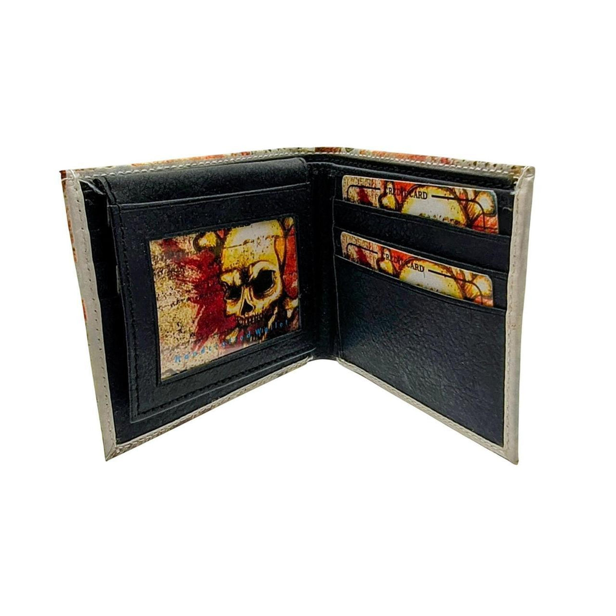 Unbranded Vegan Leather Skull Print Wallet in Gift Box - Danisak